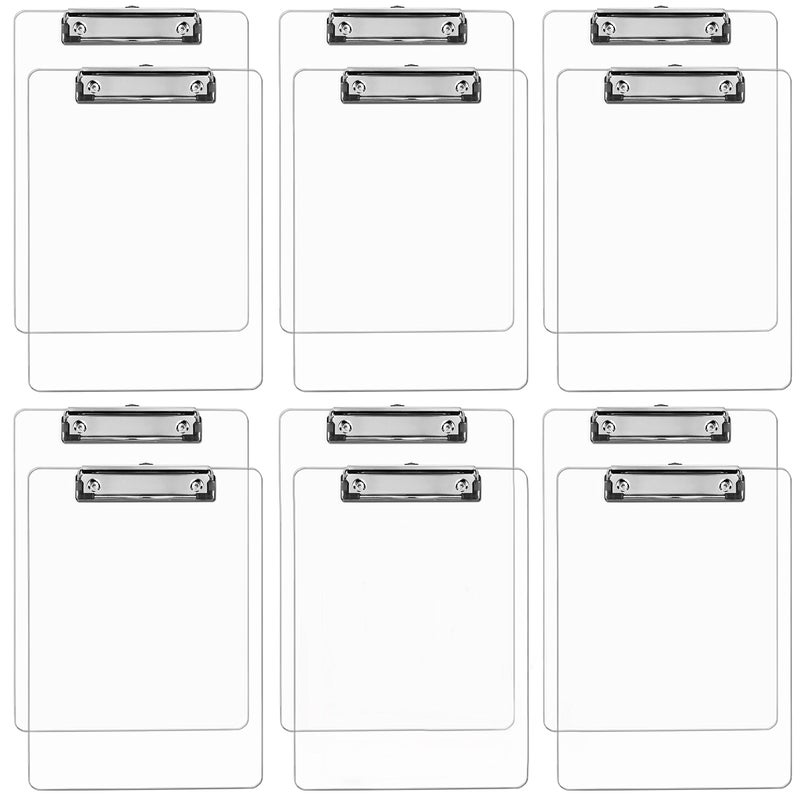 Office Solutions Direct Plastic Clipboards (Set of 12) Transparent Clipboard (Clear) Strong 12.5 x 9 Inch | Holds 100 Sheets! Acrylic Clipboards with Low Profile Clip | Bulk Back to School Supplies for Teachers - Image 1